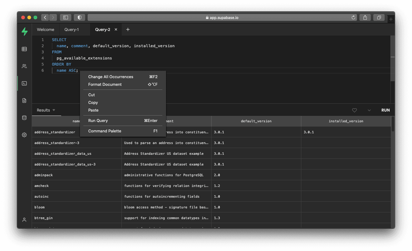 This image shows our improved SQL Editor.